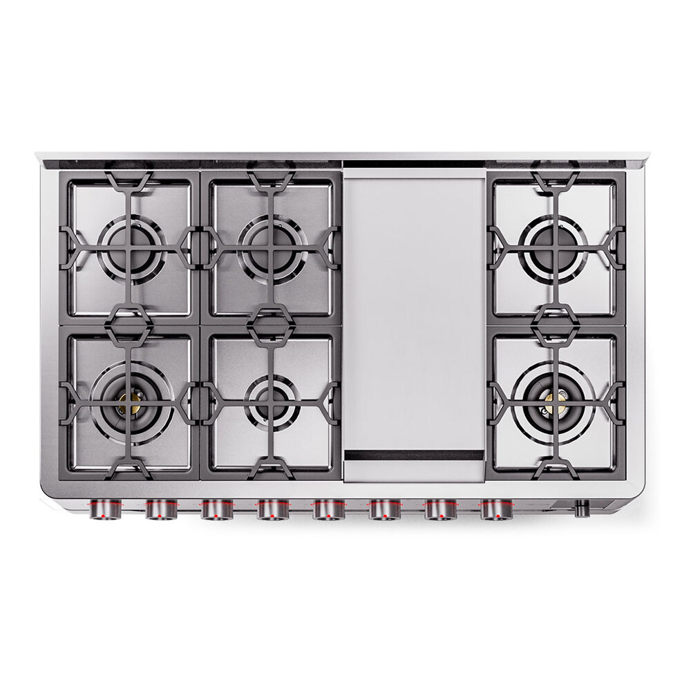 ILVE UPM12FDS3SS Panoramagic 48" Dual Fuel Range, top view