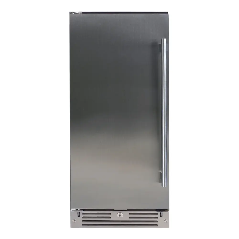 XO XOU15BCSFL 15 inch Undercounter Beverage Center with 66 Can Capacity, LED Lighting, Glass Shelves, Digital Temperature Control, Removable Wine Cradle, in Stainless Steel (Left Hinge)