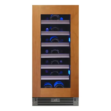 XO XOU15WGOL 15 inch Single Zone Wine Cooler with 34 Bottle Capacity, Telescopic Racks, LED Lighting, Precise Temperature Digital Controls, in Panel Ready (Left Hinge)