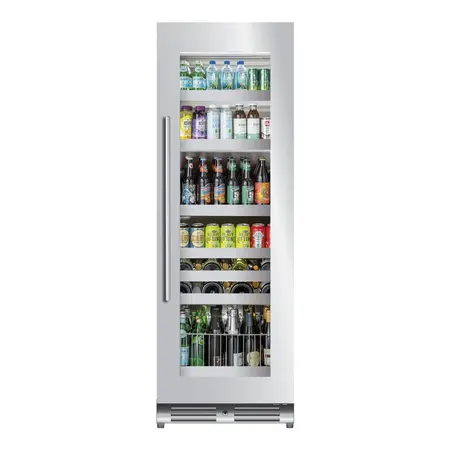 XO XOU2470BCGS 24 inch Beverage Column Refrigerator with 15 cu. ft. Capacity, Tri-Color Interior LED Lighting, Intuitive Digital Controls, Secure Door Lock, Reversible Door (Stainless Steel)