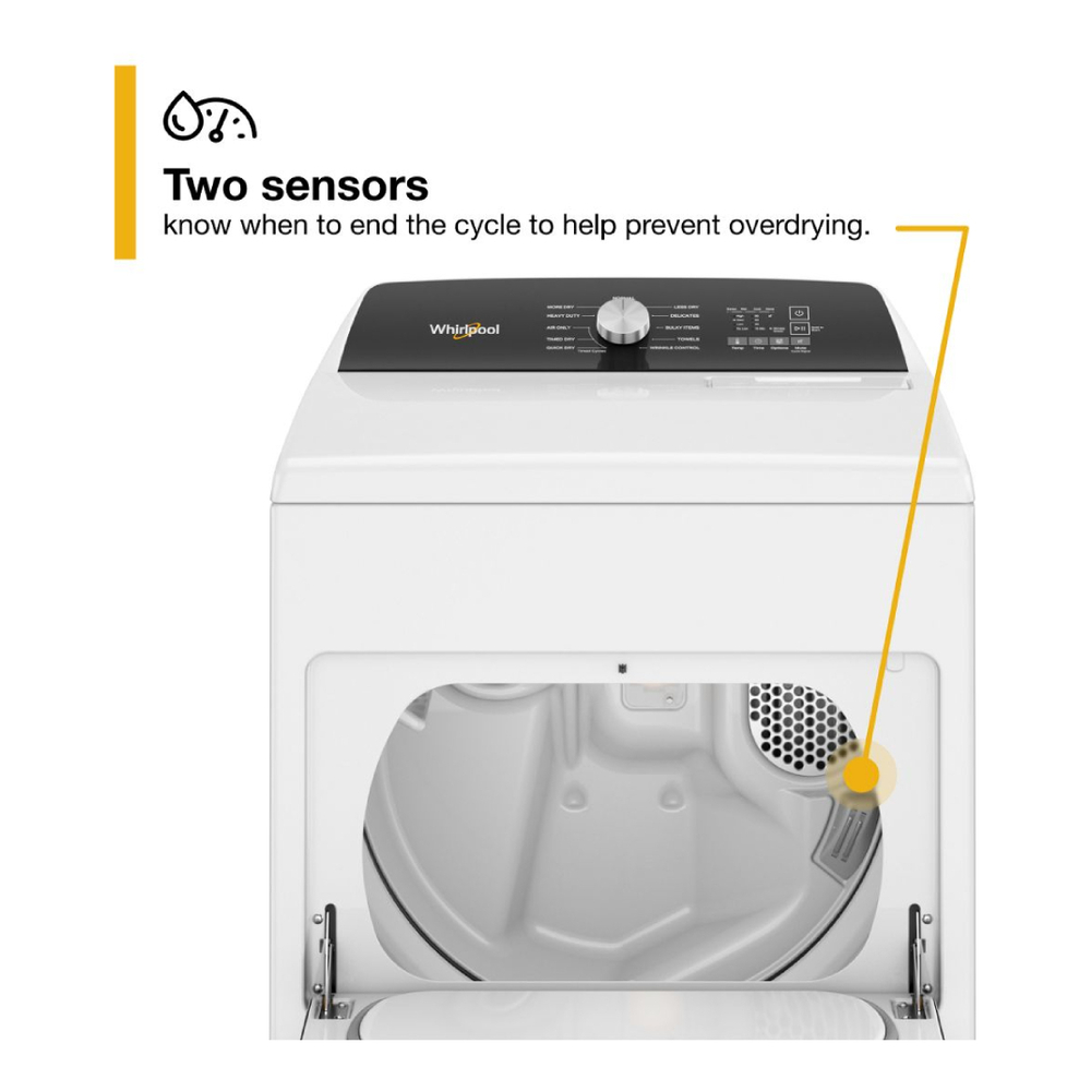 Whirlpool WED5010LW 29" Electric Dryer with 7.0 cu. ft. Capacity, Moisture Sensing, Wrinkle Shield™ Option, Air Only Cycle in White