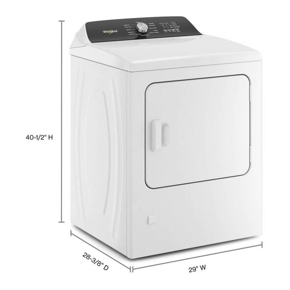 Whirlpool WGD5050LW 29" Gas Dryer with 7.0 cu. ft. Capacity, Moisture Sensing, Wrinkle Shield™ Option, Steam Refresh Cycle in White