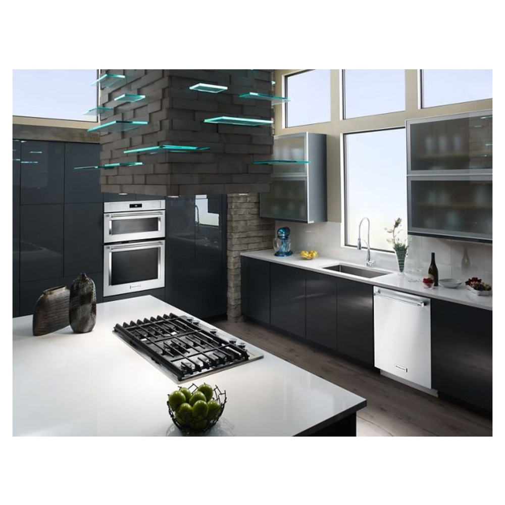 KitchenAid-KCGS950ESS-modern kitchen workspace with gas cooktop