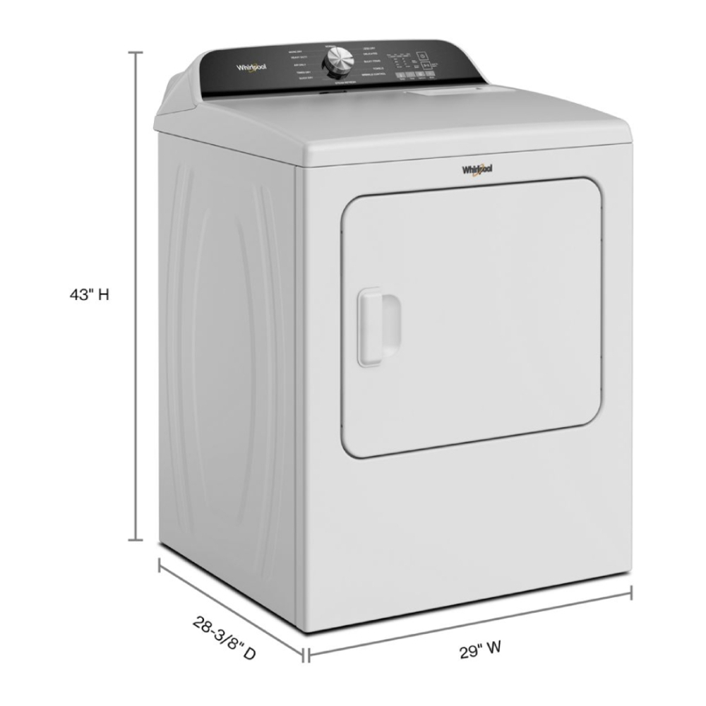 Whirlpool WGD6150P 29" Gas Dryer with 7 cu. ft. Capacity, Moisture Sensing, Steam Refresh Cycle, Static Reduce Option