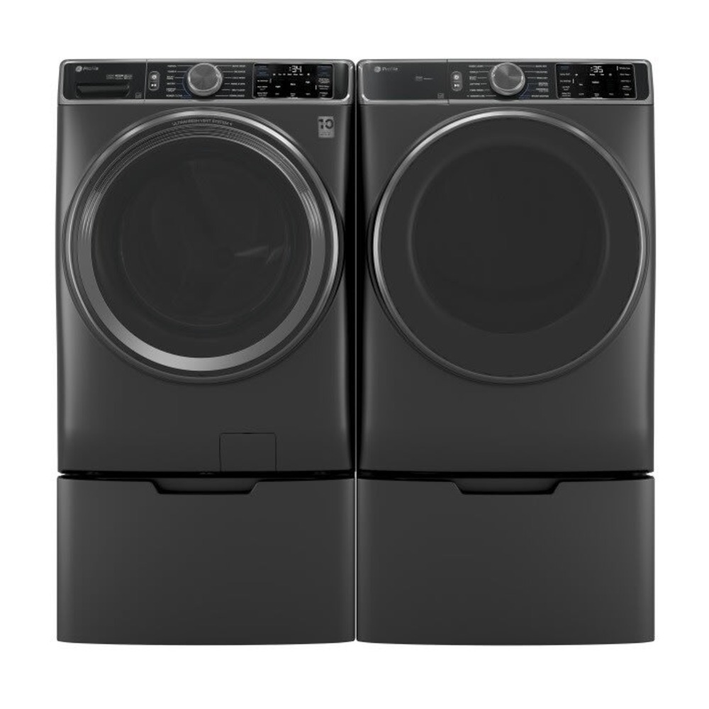 GE Front Load Laundry Pair with PFW955SPWDS 28 inch Smart Front Load Washer PFD95ESPWDS 28 inch Smart Front Load Electric Dryer and Pair of