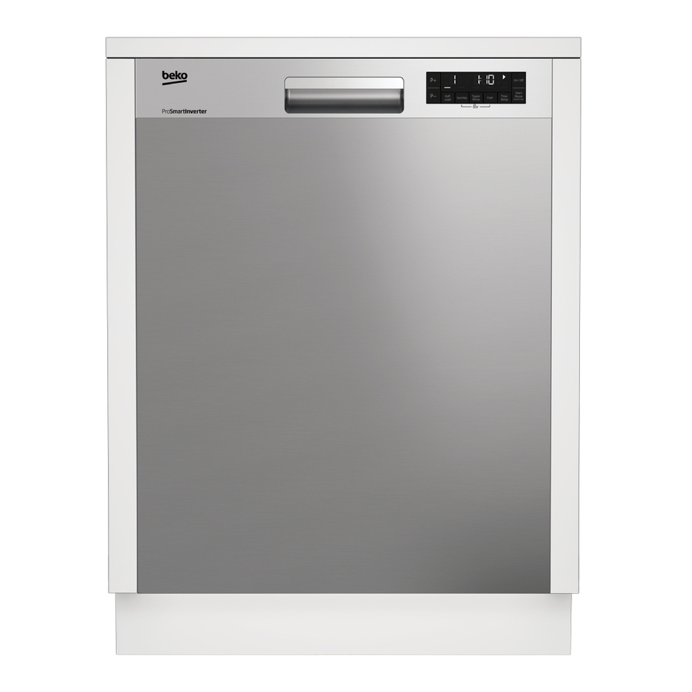 Beko DUT25401X 24 inch Semi Integrated Dishwasher with 14 place settings Adjustable Rack ProSmart Inverter Motor Stainless Steel Homery
