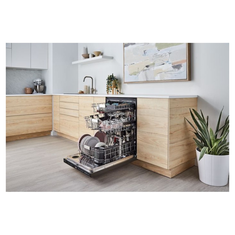 KitchenAid-KDTM804KBS-dishwasher loaded with utensils