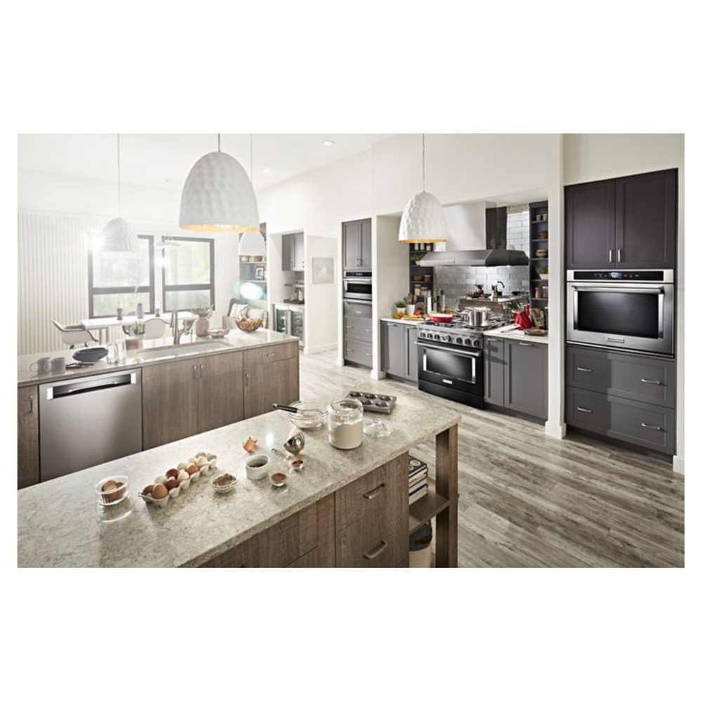 KitchenAid-KFGC506JBK-modern kitchen workspace with burner
