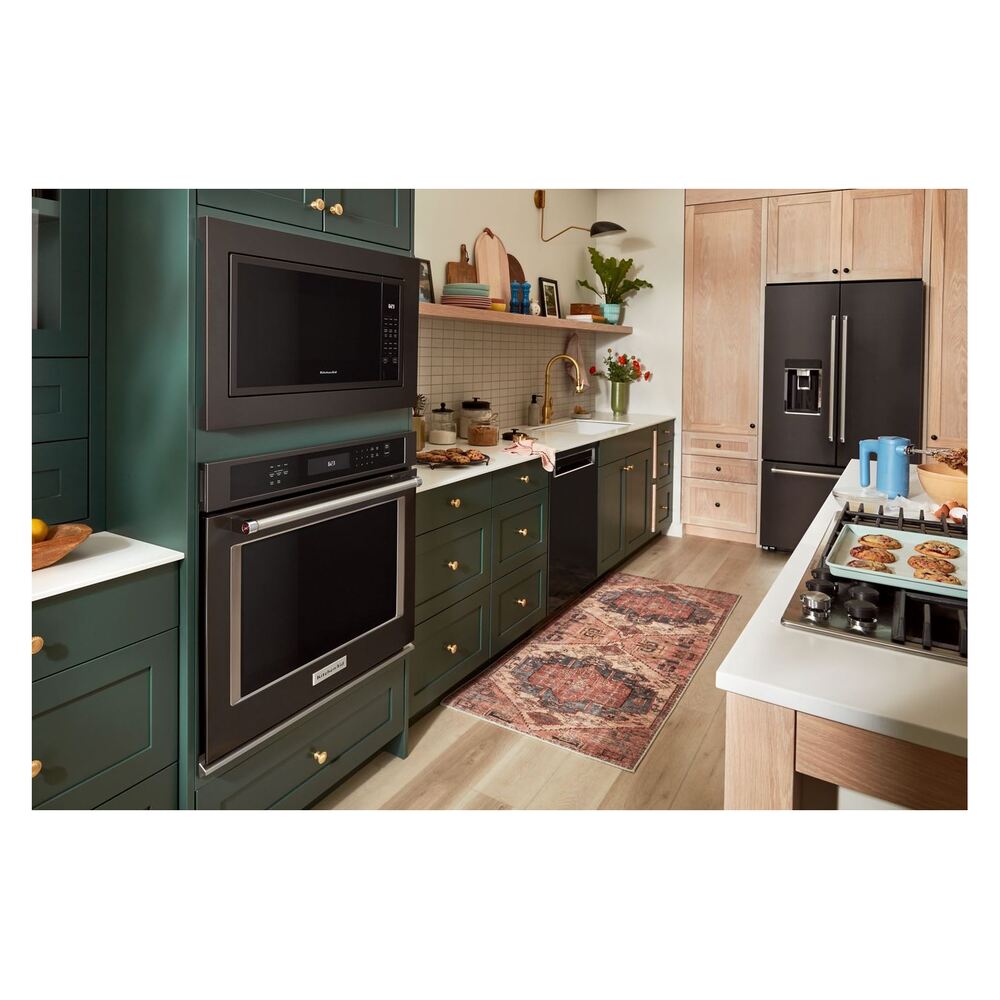 KitchenAid-KMCS122RBS-modern kitchen workspace with microwave