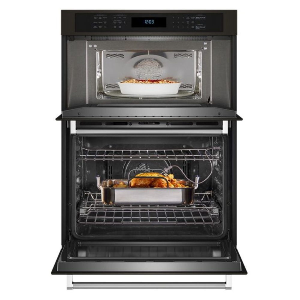 KitchenAid KOEC527PBS 27 inch Built In Combination Microwave Wall Oven with 5.7 cu. ft. Total Capacity Air Fry Mode and Even Heat True Convection