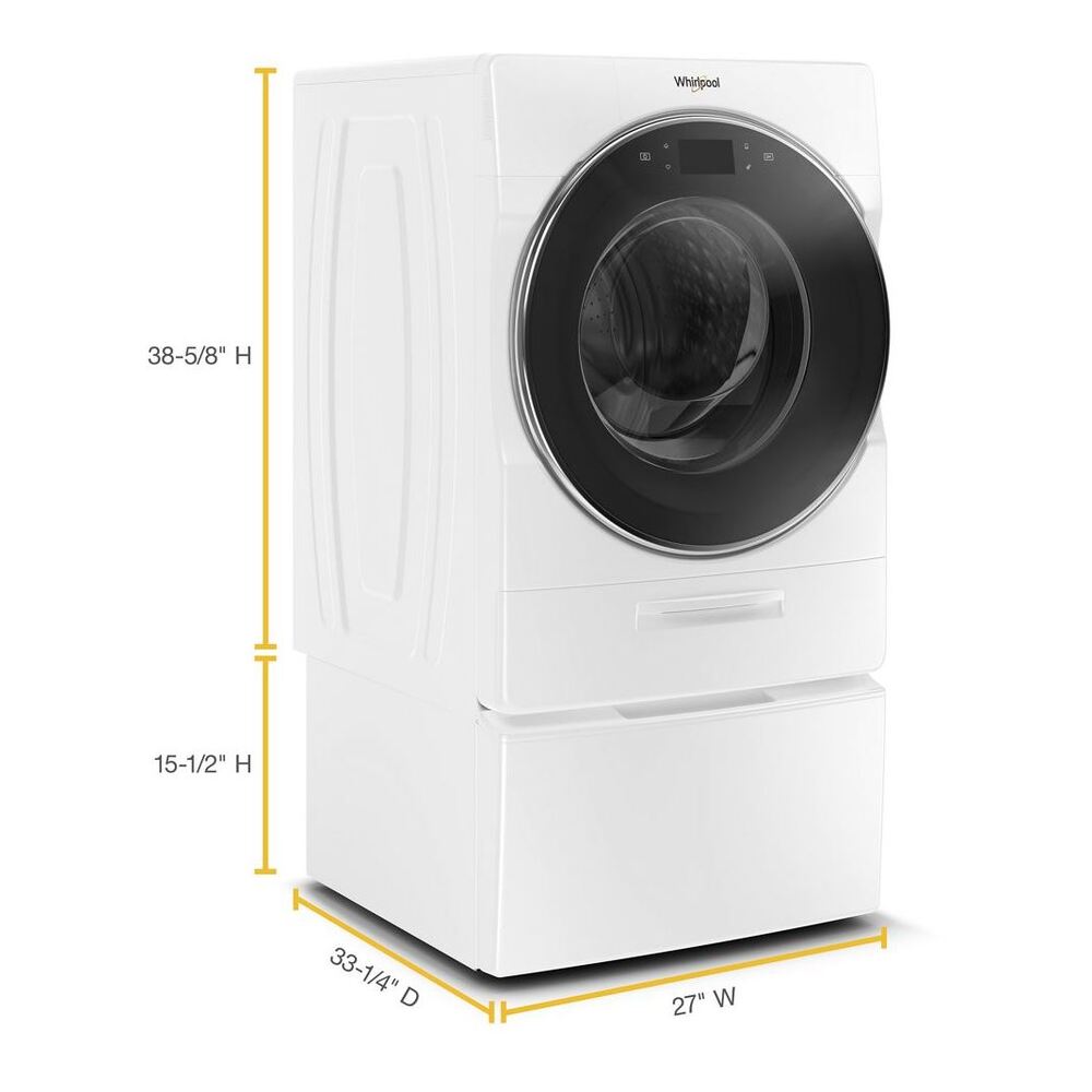 Whirlpool WFW9620H 27" Smart Front Load Washer with 5 cu. ft. Capacity, Enhanced Troubleshooting, Control Lock Mode, 35 Wash Cycles, 5 Temperature Settings
