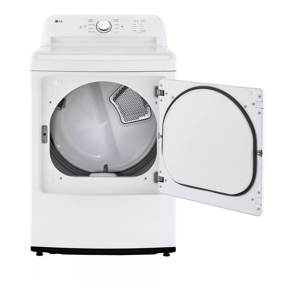 LG-DLE6100W-front view with open door