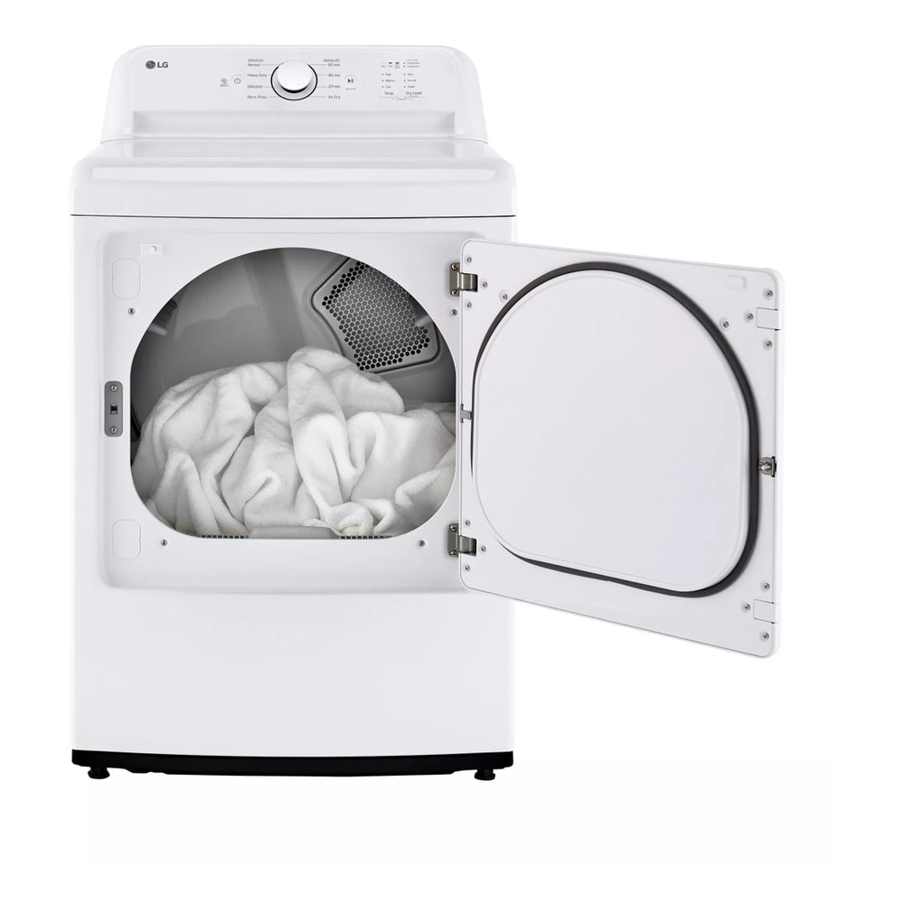 LG-DLE6100W-inside view with clothes
