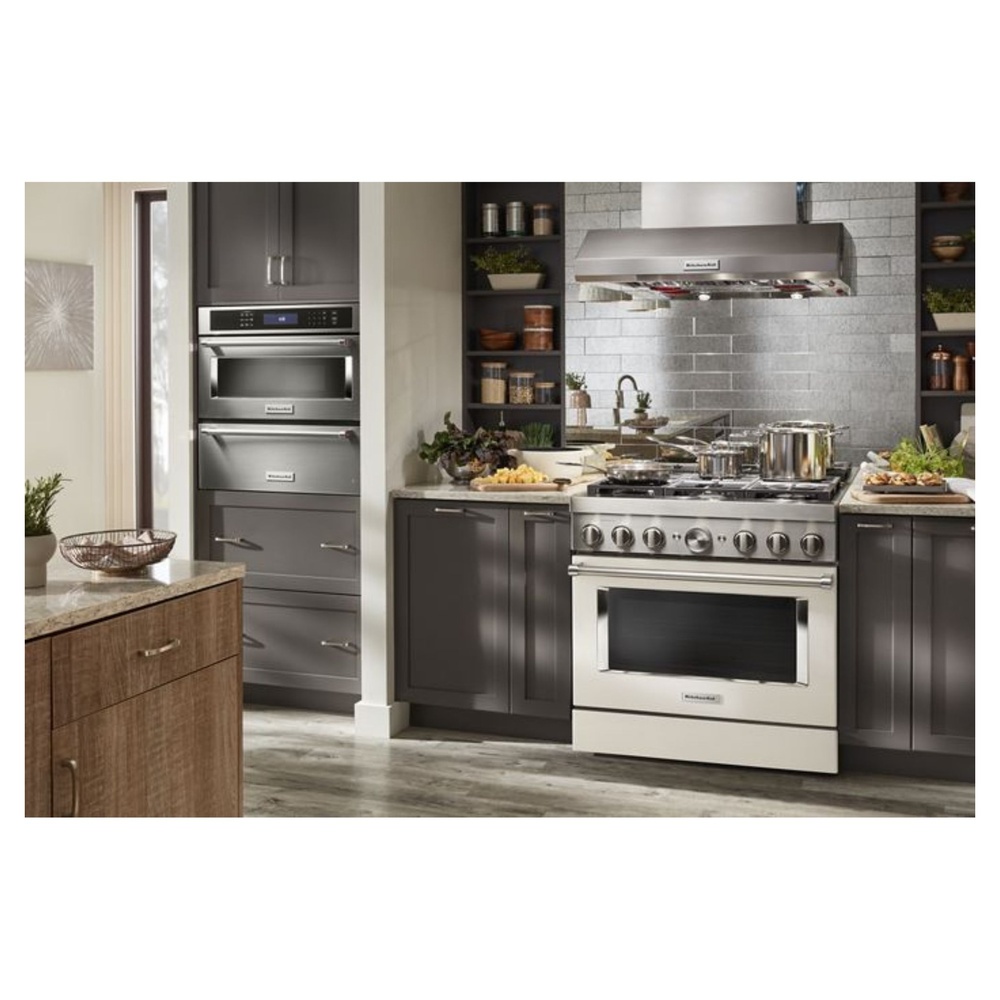 KitchenAid-KMBP100ESS-modern kitchen workspace with microwave