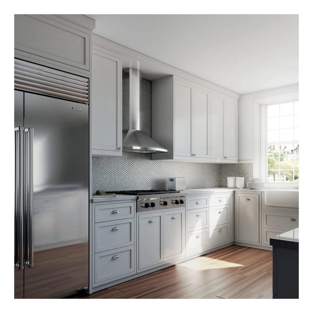 XO XOS36SC 36 inch Wall Mount Range Hood with 600 CFM, Code Compliance Control, LED Lighting, and Aluminum Mesh Filter, in Stainless Steel