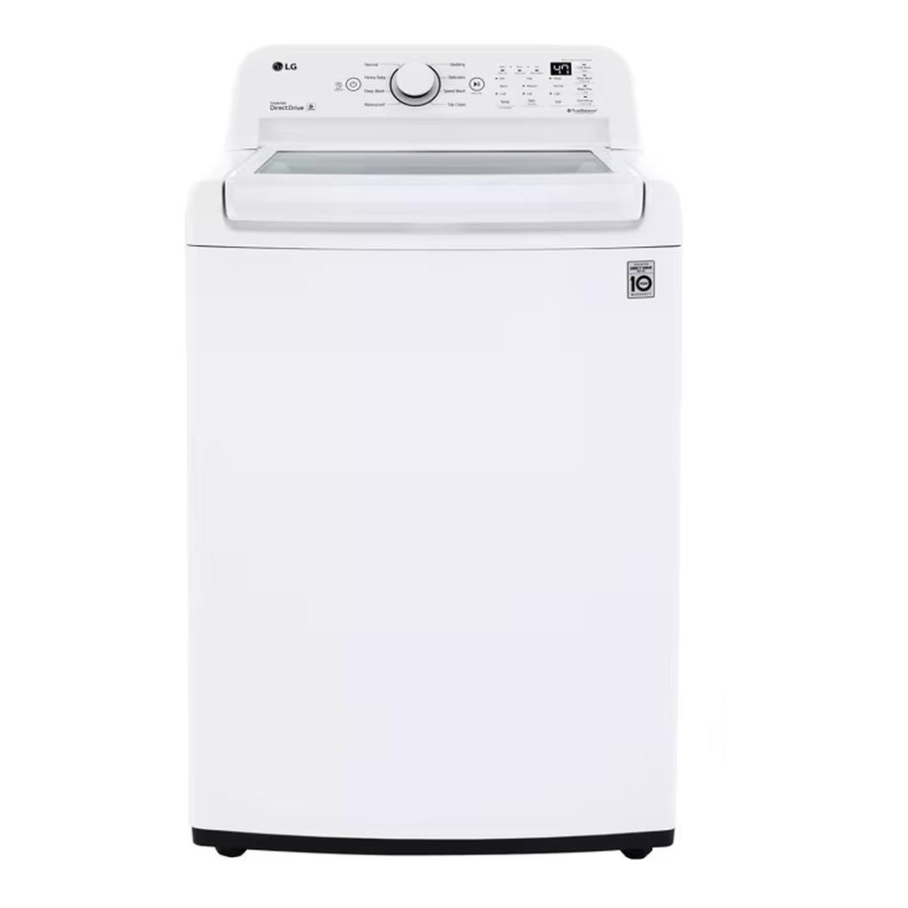 LG WT7000CW 27" Top Load Washer with 4.5 cu. ft. Capacity, TurboDrum™ Technology, 6Motion™ Technology, ColdWash™ Technology, in White
