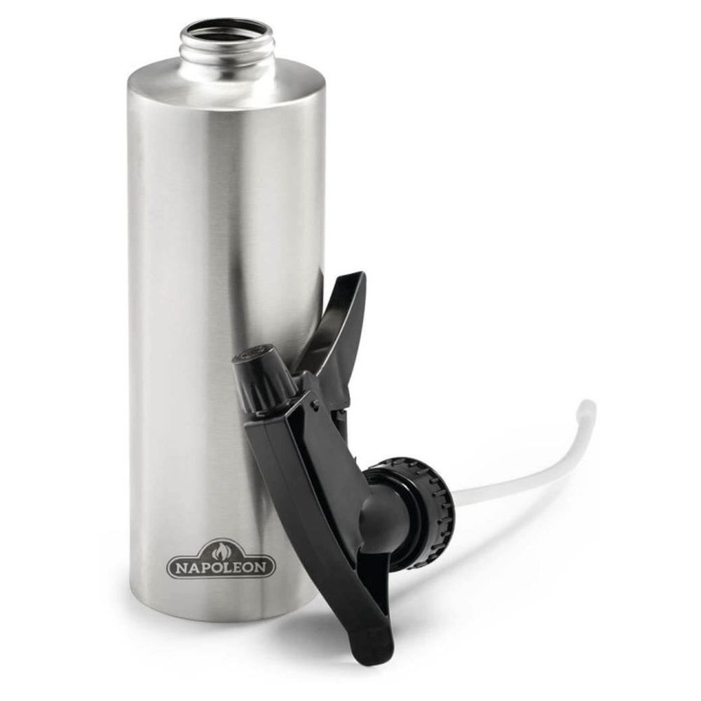Napoleon 62047 Spray Bottle, Adjustable Sprayer Nozzle, Keeps Oil and Water, Gentle Misting, in Stainless Steel