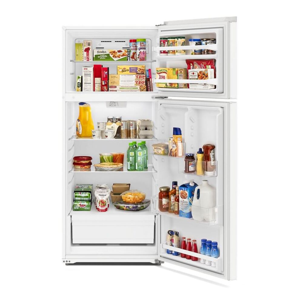 Amana ARTX3028P 28 Inch Top Freezer Refrigerator with 16.4 cu. ft. Storage Capacity, Interior LED Lighting, Adjustable Glass Shelf, Crisper Drawer, Reversible Doors