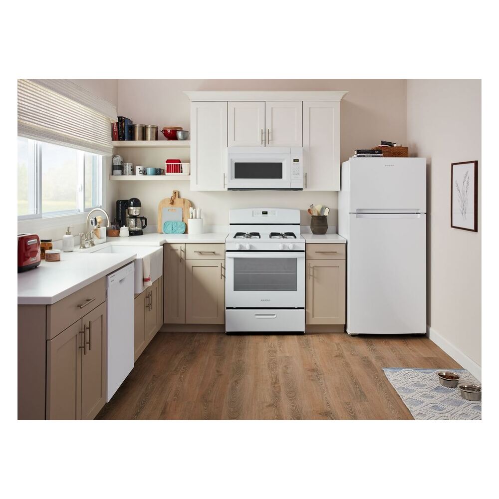Amana ARTX3028P 28 Inch Top Freezer Refrigerator with 16.4 cu. ft. Storage Capacity, Interior LED Lighting, Adjustable Glass Shelf, Crisper Drawer, Reversible Doors