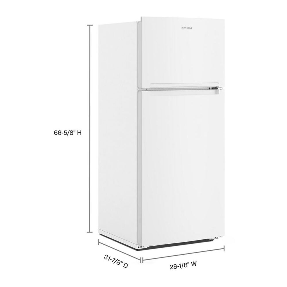 Amana ARTX3028P 28 Inch Top Freezer Refrigerator with 16.4 cu. ft. Storage Capacity, Interior LED Lighting, Adjustable Glass Shelf, Crisper Drawer, Reversible Doors
