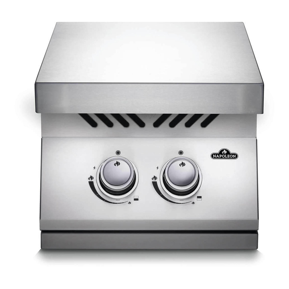 Napoleon BI12RTPSS 500 Series 16 inch Built-in Inline Dual Range Top Burner with 211 sq. in. Cooking Area, 30000 Total BTU, Stainless Steel Protective Cover, Iconic WAVE™ Cooking Grids, in Stainless Steel