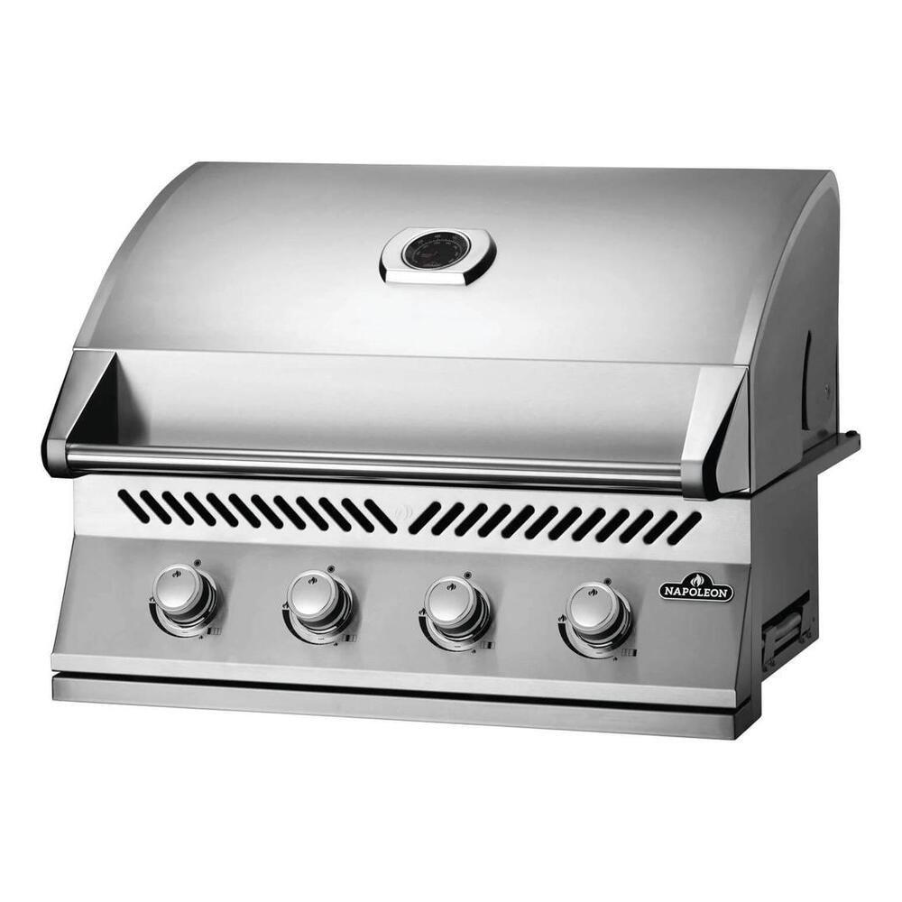 Napoleon BI32PSS 500 Series 34 inch Built-In Gas Grill with 786 sq. in Cooking Area, 48000 Total BTU, ACCU-PROBE™ Temperature Gauge, Iconic WAVE™ Cooking Grids, JETFIRE™ Ignition System, in Stainless Steel