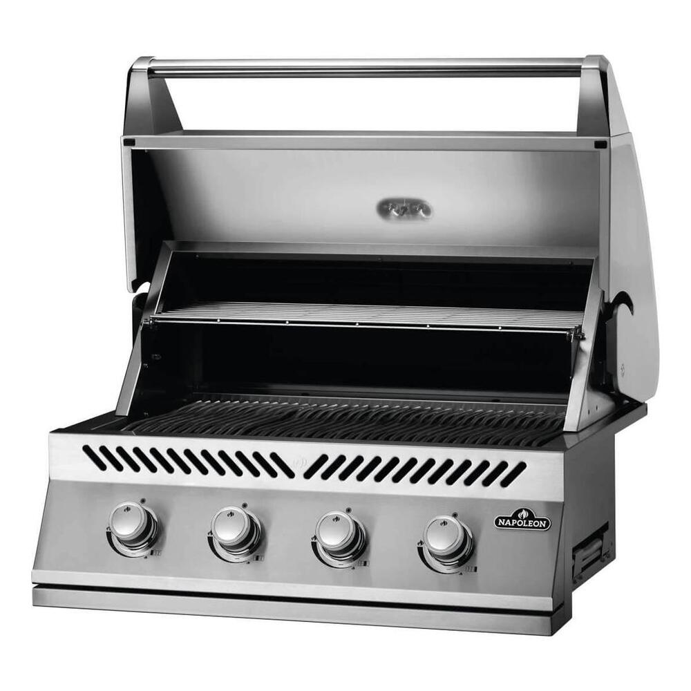 Napoleon BI32PSS 500 Series 34 inch Built-In Gas Grill with 786 sq. in Cooking Area, 48000 Total BTU, ACCU-PROBE™ Temperature Gauge, Iconic WAVE™ Cooking Grids, JETFIRE™ Ignition System, in Stainless Steel