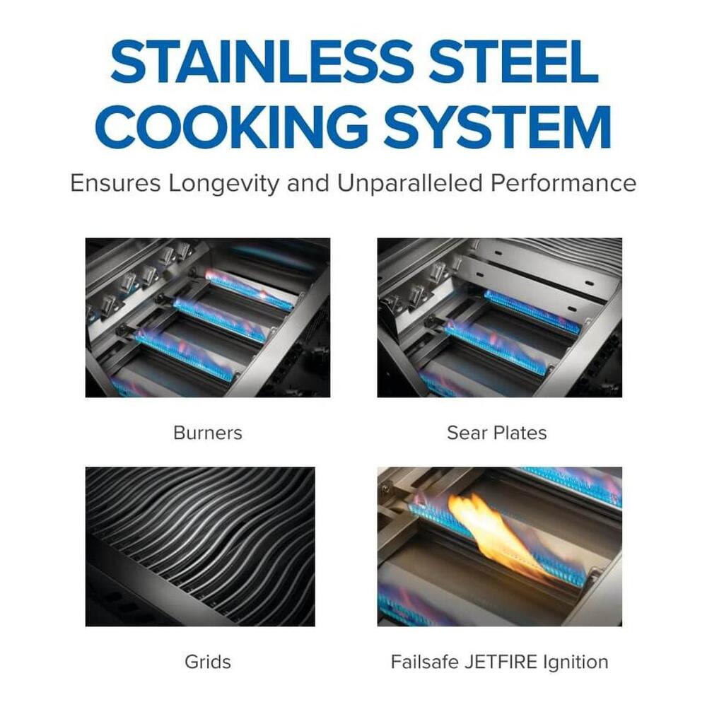 Napoleon BI32PSS 500 Series 34 inch Built-In Gas Grill with 786 sq. in Cooking Area, 48000 Total BTU, ACCU-PROBE™ Temperature Gauge, Iconic WAVE™ Cooking Grids, JETFIRE™ Ignition System, in Stainless Steel