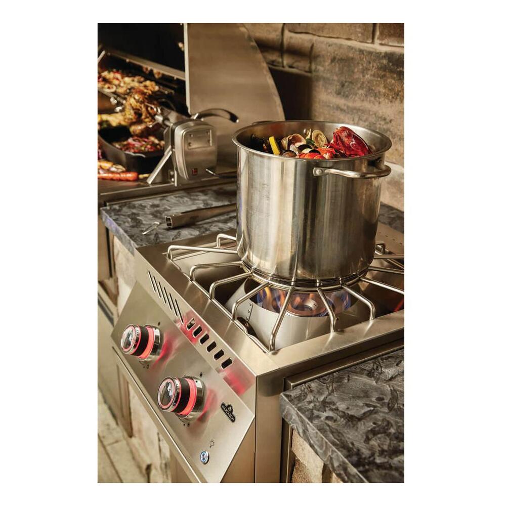 Napoleon BIB18PBPSS 700 Series 22 inch Built-In Gas Power Side Burner with 315 sq. in Cooking Area, 60000 Total BTU, NBacklit Control Knobs, Two-piece Stainless Steel Rod, JETFIRE™ Ignition System, in Stainless Steel