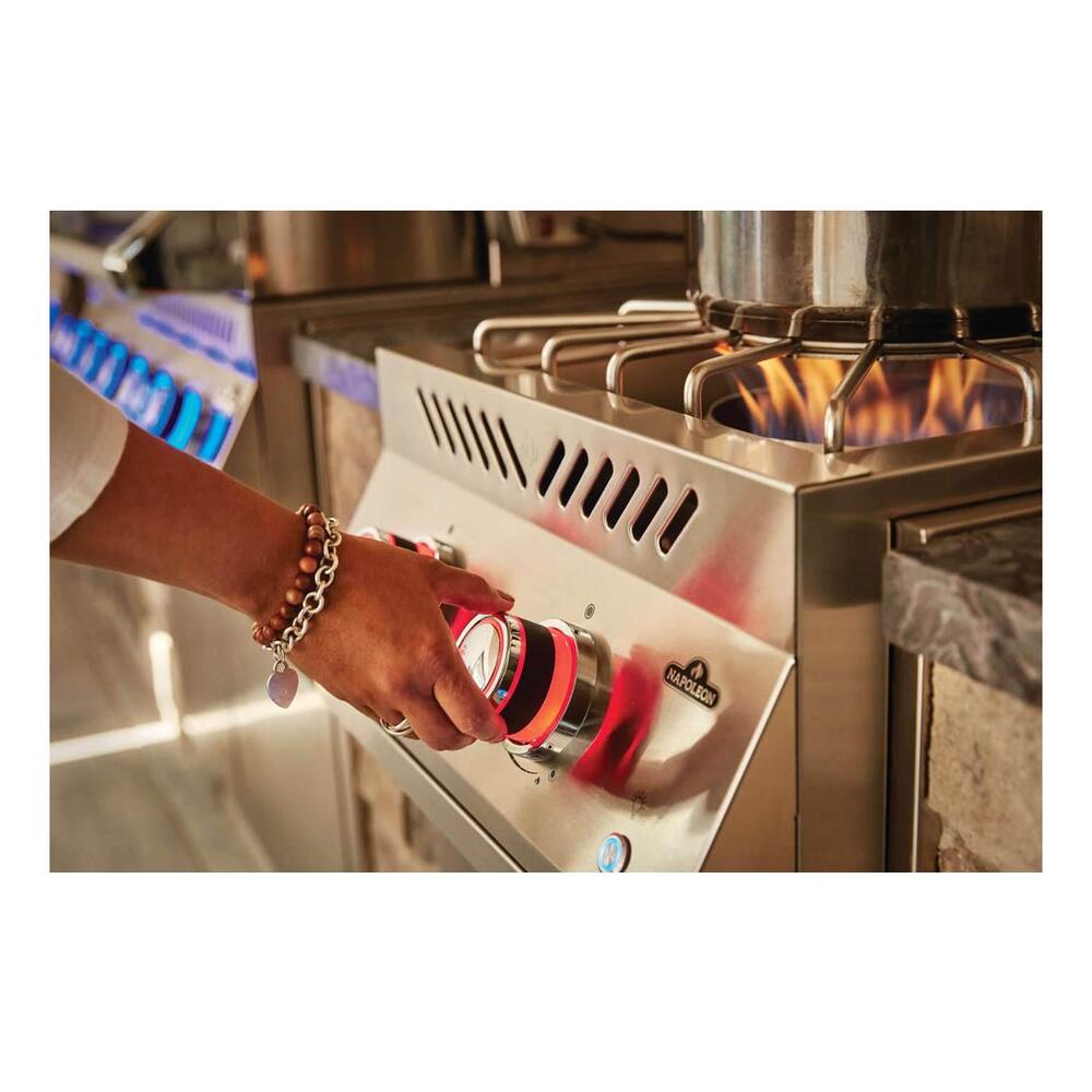 Napoleon BIB18PBPSS 700 Series 22 inch Built-In Gas Power Side Burner with 315 sq. in Cooking Area, 60000 Total BTU, NBacklit Control Knobs, Two-piece Stainless Steel Rod, JETFIRE™ Ignition System, in Stainless Steel