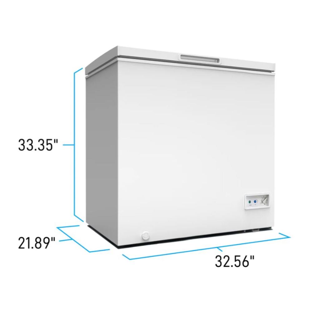 Avanti CF7F0W 33" Chest Freezer with 7 cu. ft. Storage Capacity, Removable Wire Storage Basket, Integrated Handle, External Temperature Control, Manual Defrost in White