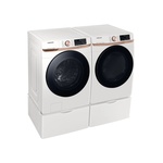 Samsung-DVG50BG8300E-left angle view with matching washer