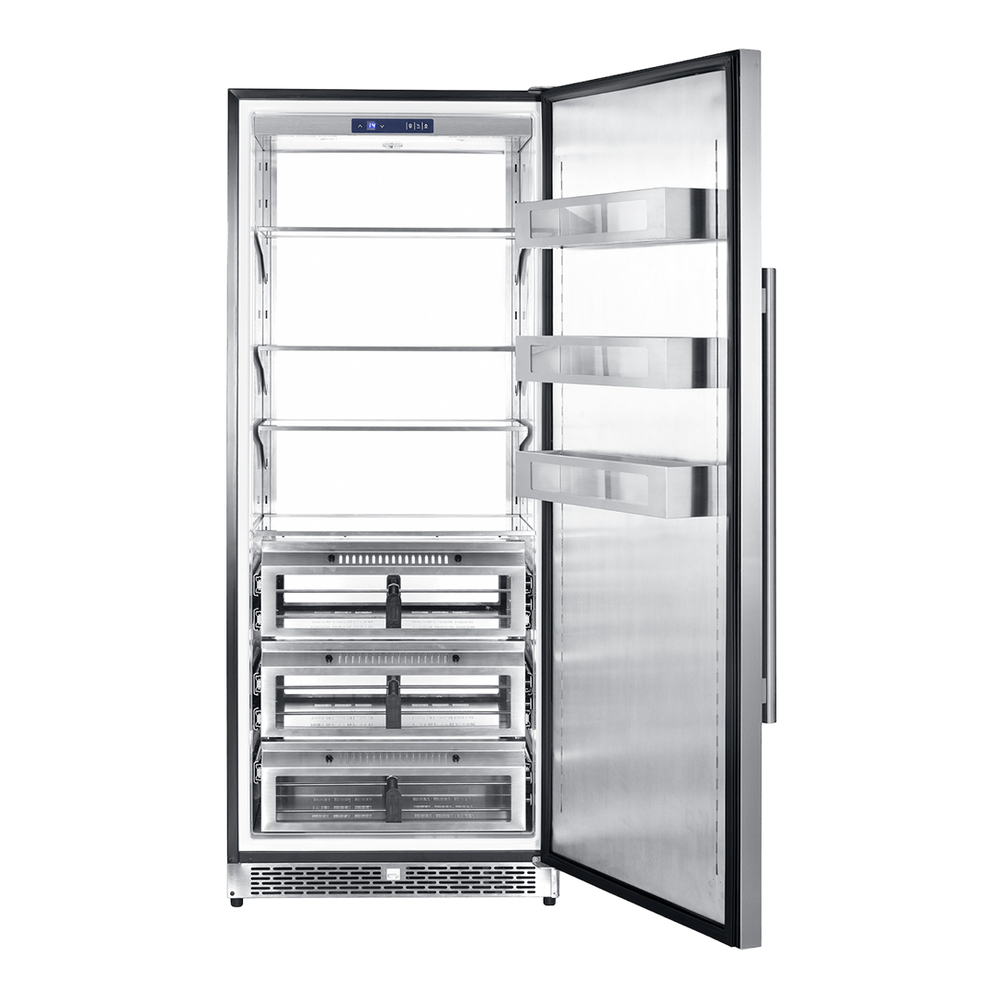 Forno FFRBI182130S Cologne Series 30 Inch Counter-Depth Freestanding All Refrigerator with 18.4 cu. ft. Capacity, Multi Air Flow System, Touch Screen Temperature Control, LED Lighting, in Stainless Steel