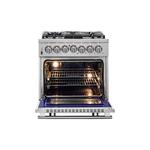 Forno FFSGS612530 Massimo Series 30 inch Freestanding Dual Fuel Range with 5 Sealed Burners with 4.32 cu. ft. Capacity, Continuous Cast Iron Grates, Insulated Oven Door, Dual-Ring Burner, in Stainless Steel