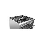 Forno FFSGS612530 Massimo Series 30 inch Freestanding Dual Fuel Range with 5 Sealed Burners with 4.32 cu. ft. Capacity, Continuous Cast Iron Grates, Insulated Oven Door, Dual-Ring Burner, in Stainless Steel