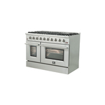 Forno FFSGS624448 Galiano Series 48 inch Freestanding Gas Range with 8 Sealed Burners, 6.58 cu.ft Convection Fan Oven, Pro-Style handle, Adjustable Stainless Steel Legs