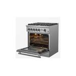 Forno FFSGS627430 Giovanni Series 30 inch Freestanding Gas Range with 5 Sealed Burners with 4.32 cu. ft. Capacity, Dual-Ring Burner, Continuous Cast Iron Grates, Insulated Oven Door, in Stainless Steel