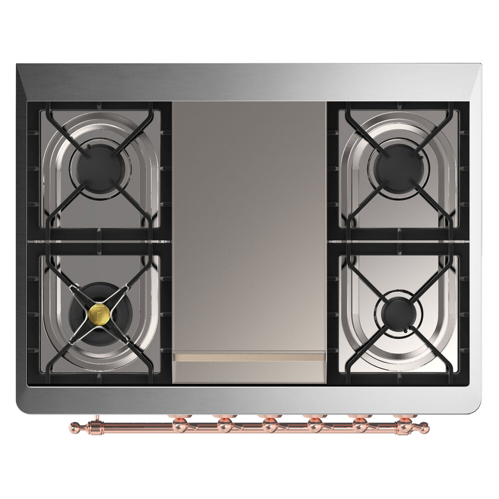 ILVE_UM09FDQNS3MBPLP_Majestic_II_36"_Dual_Fuel_Range_cooktop