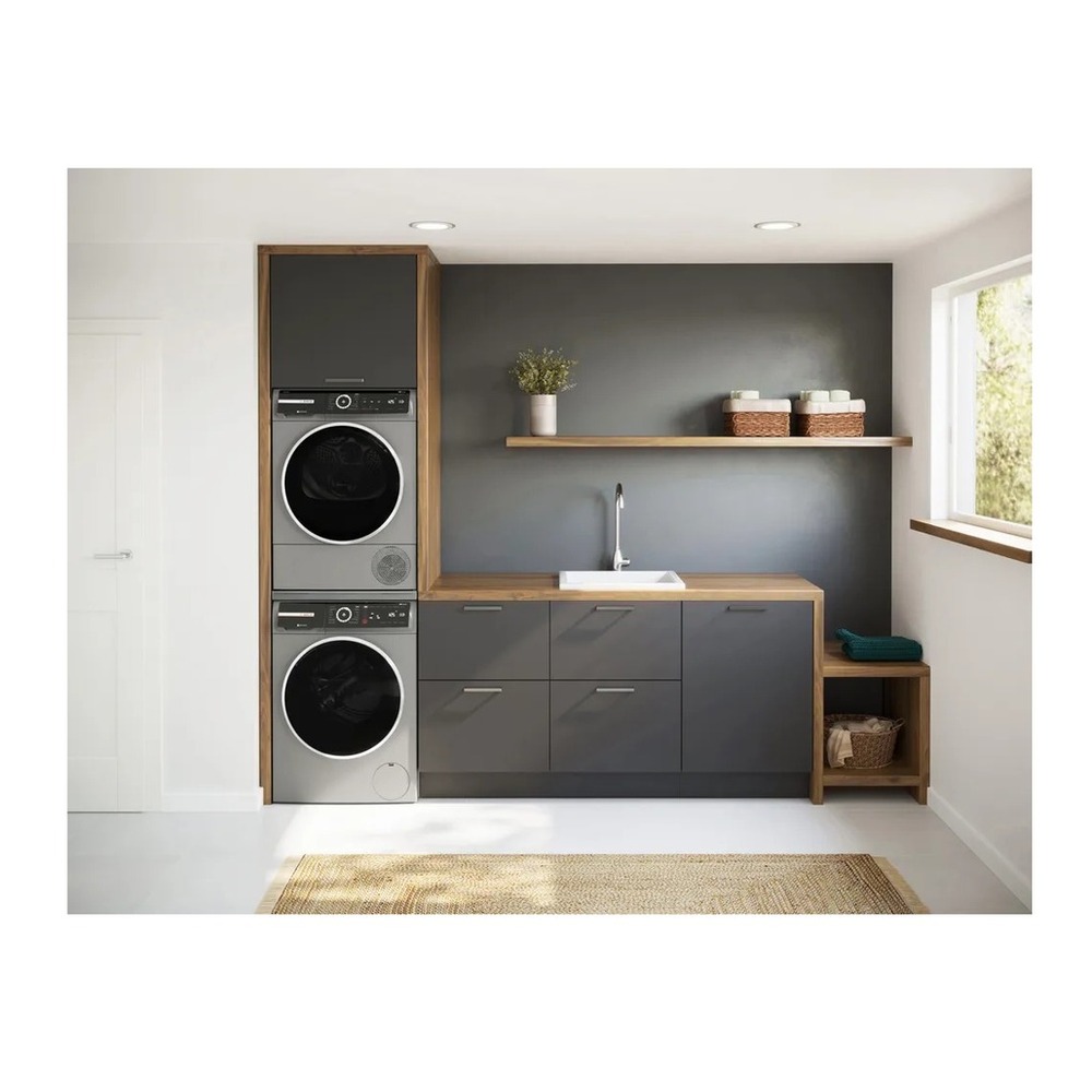 WGB246AXUC 24 inch Washer and WQB245AXUC 24 inch Ventless Dryer Lifestyle