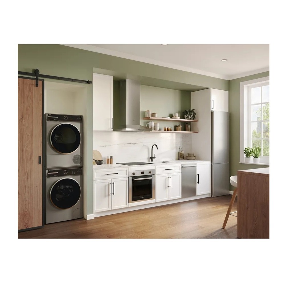 WGB246AXUC 24 inch Washer and WQB245AXUC 24 inch Ventless Dryer Lifestyle