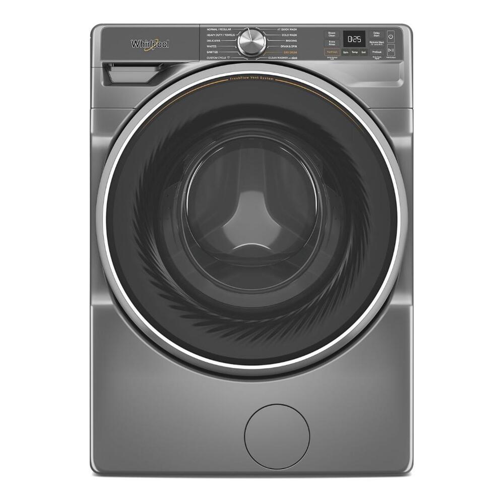 Whirlpool WFW6720RR 27" Front Load Washer with 5.0 cu. ft. Capacity, Voice Control, Quick Wash & Dry, AI Intelligent Wash, in Radiant Silver