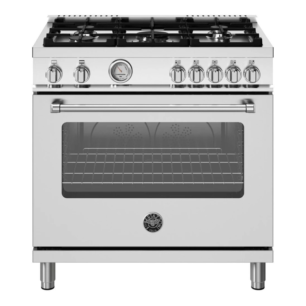 Bertazzoni MAS365GAS Master Series 36" Gas Range with 5 Burners, 5.9 cu. ft. Oven Capacity, Continuous Cast Iron Grates and Convection