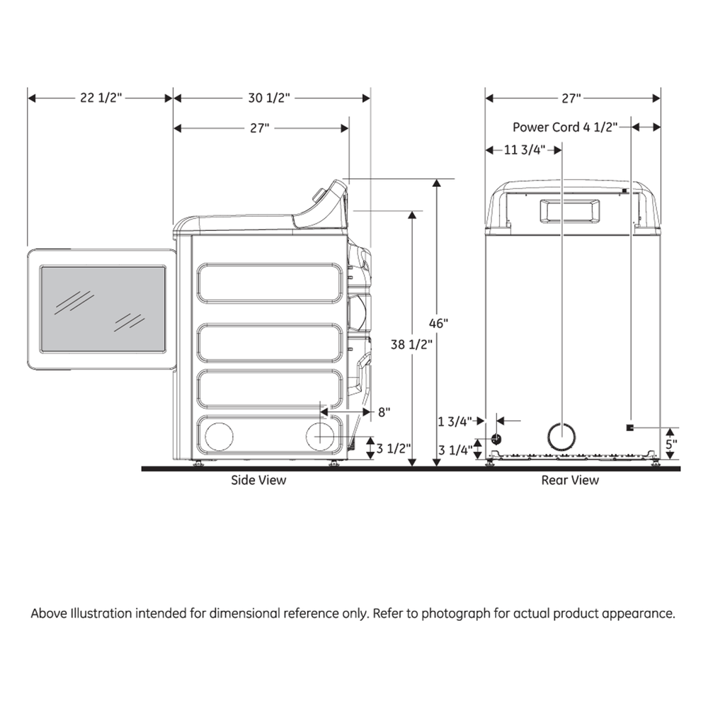GTD58EBSVWS-Dimensions