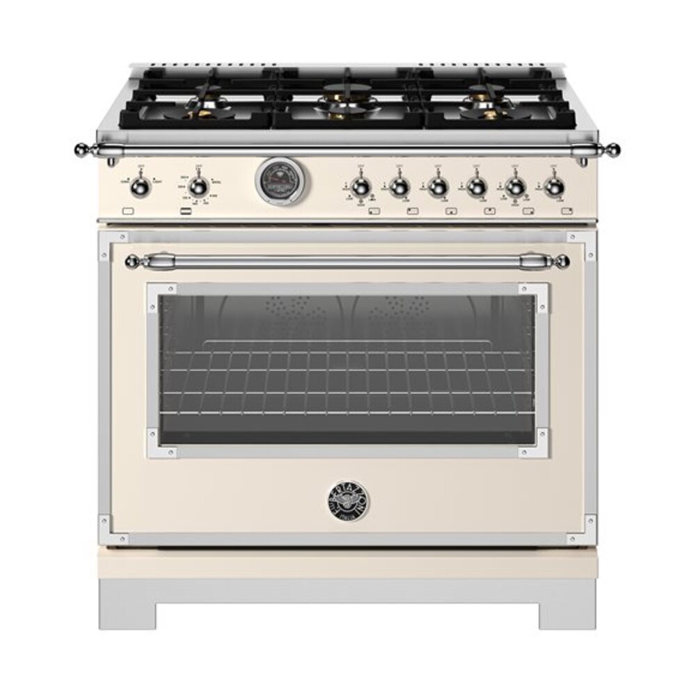Bertazzoni-HER366BCFGMAVT-36 inch All Gas Range, 6 Brass Burners and Cast Iron Griddle