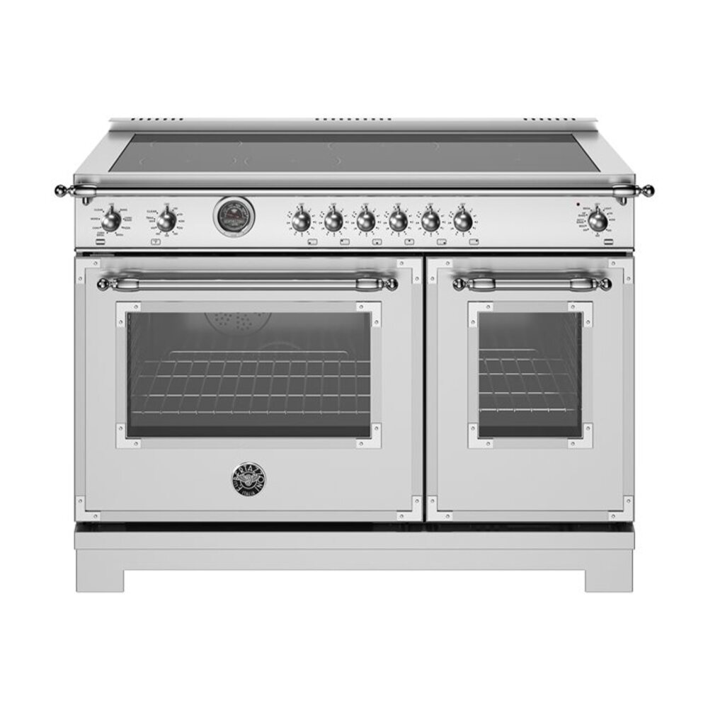 Bertazzoni-HER486IGFEPXT48 inch Induction Range, 6 Heating Zones and Cast Iron Griddle, Electric Self-Clean Oven