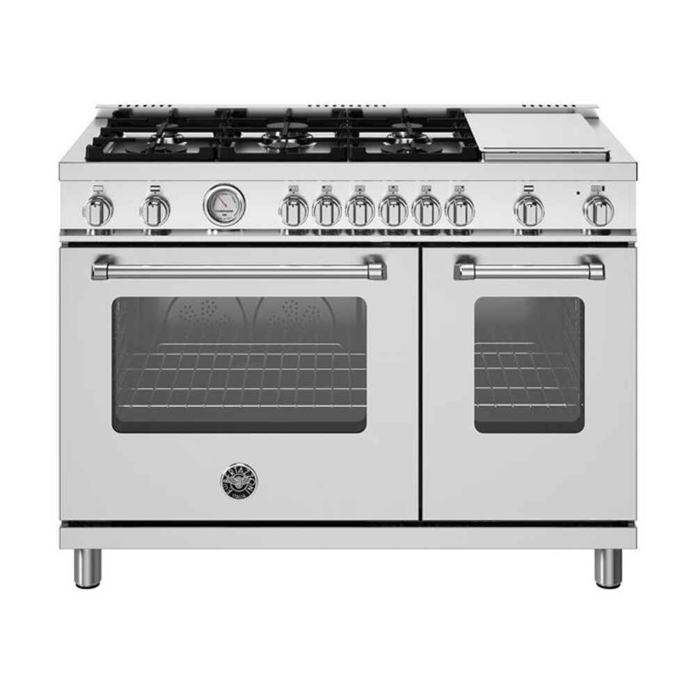 Bertazzoni-MAS486GGASXVLP-48 inch All Gas Range, 6 Burner and Griddle