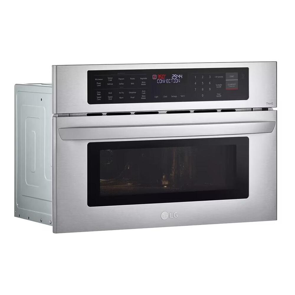 LG MZBZ1715S 30" Smart Built-In Microwave Speed Oven, 1.7 cu. ft. Capacity, 975 Cooking Watts, TurboCook™ , Sensor Cook , Air Fry Crispy, in PrintProof Stainless Steel