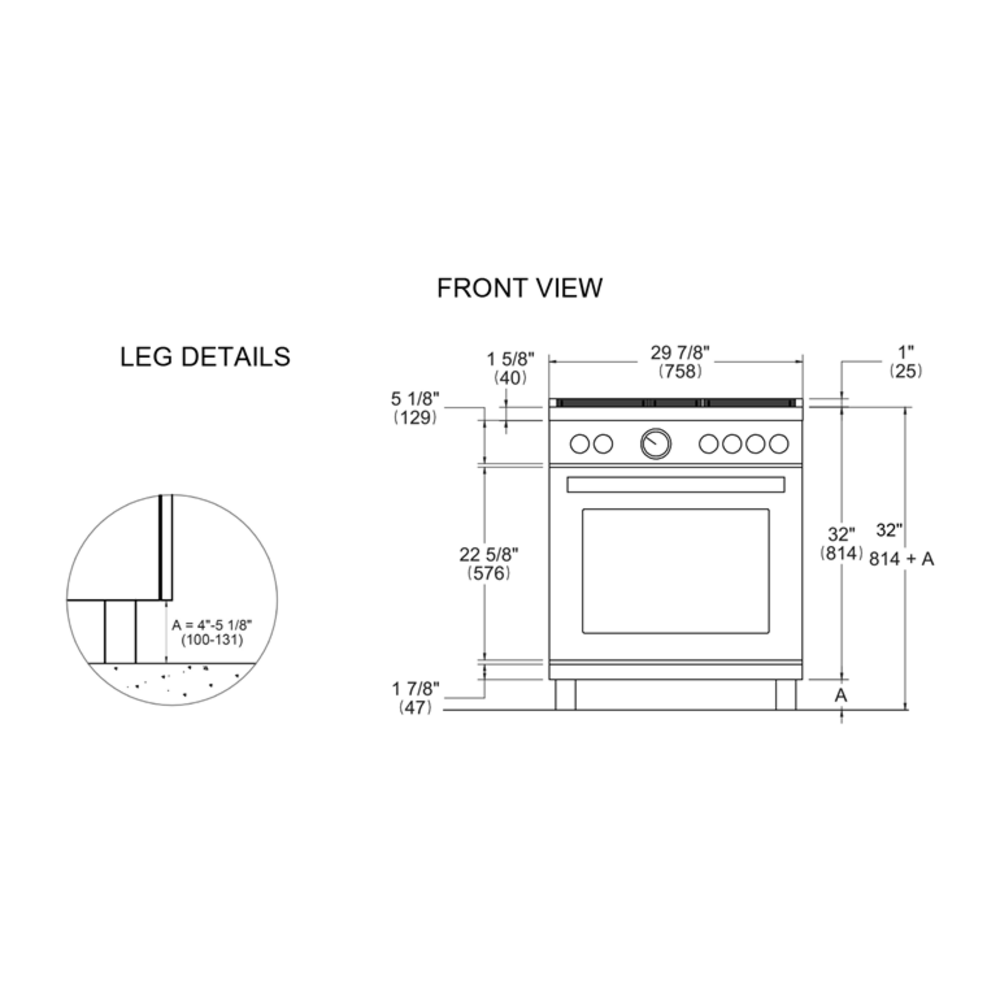 Bertazzoni-PRO304BFEPNET-dimensions