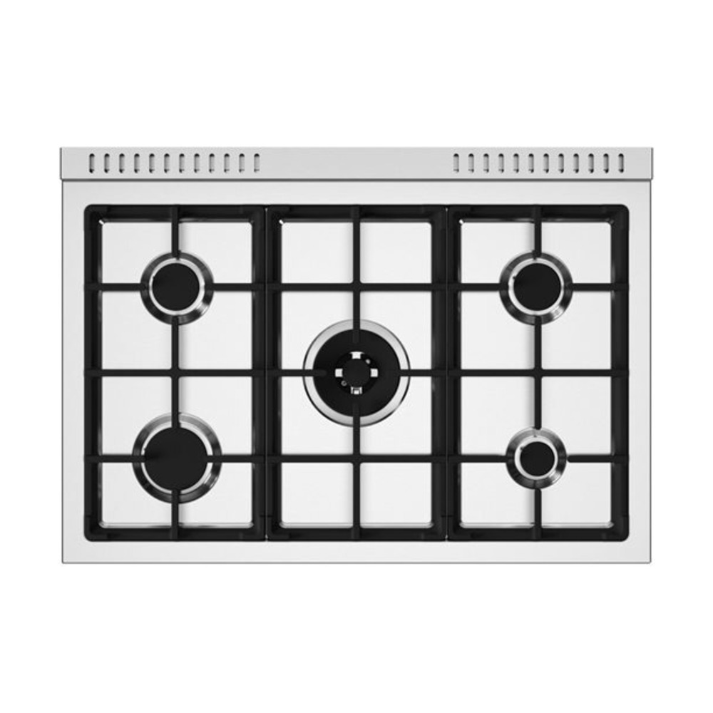 Bertazzoni-PRO365DFMXV-five brass gas burners