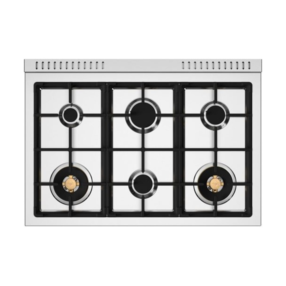 Bertazzoni-PRO366BCFGMBIT-six brass gas burners